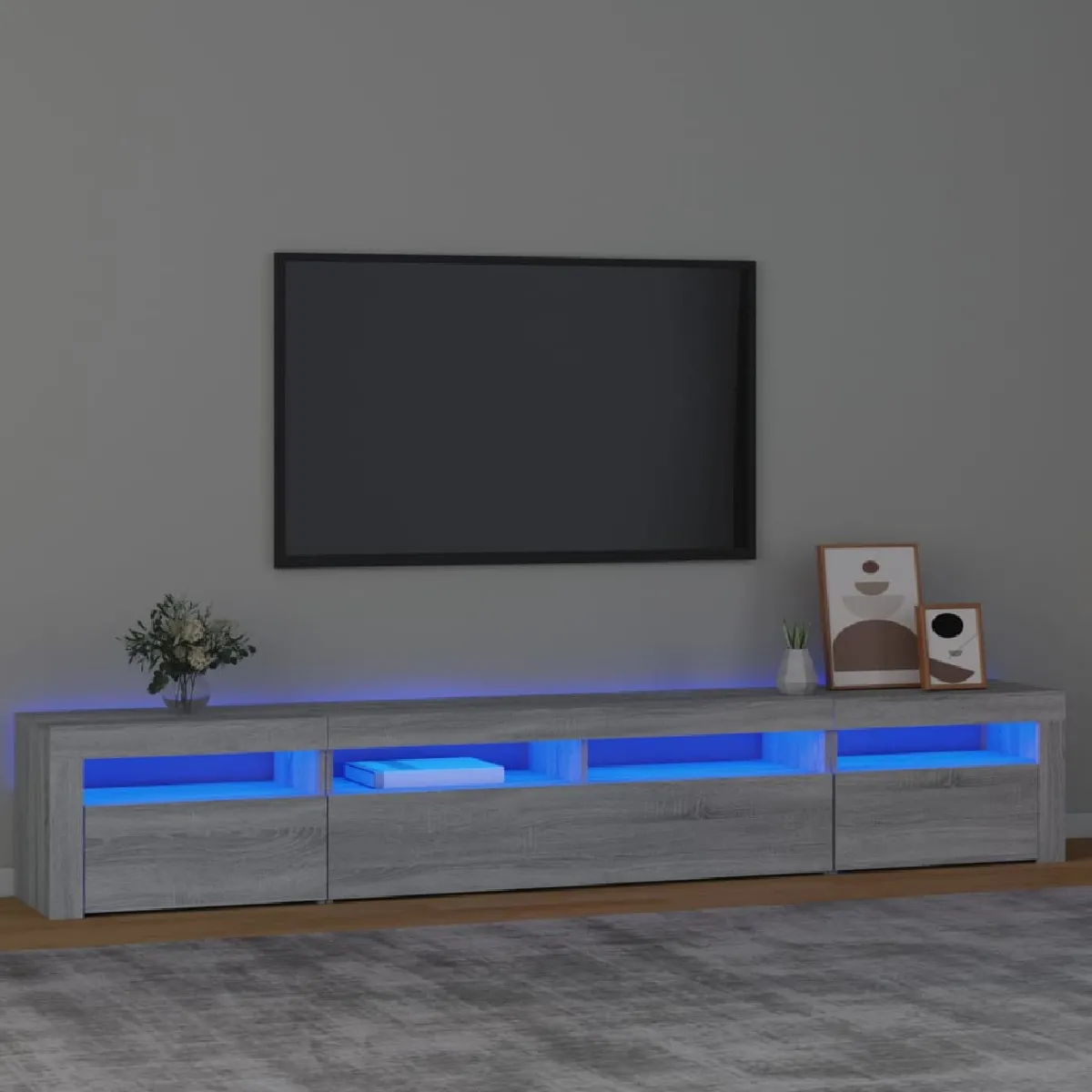 VidaXL Meuble TV LED Sonoma - vue 2