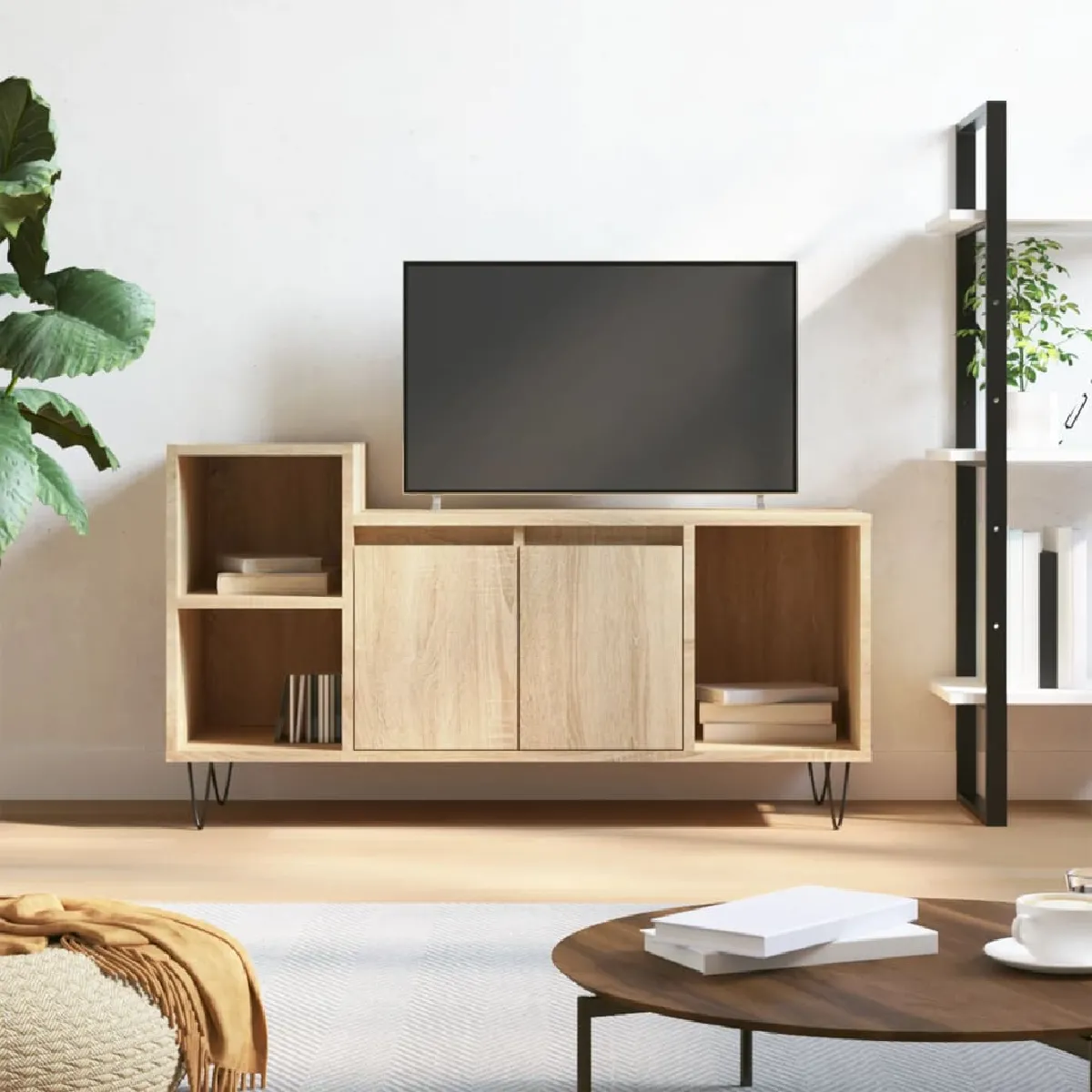 Non Communiqué Marron Vidaxl Tv-Meubel 100X35x55 Cm Bewerkt Hout Sonoma Eikenkleurig831319 - Image 3