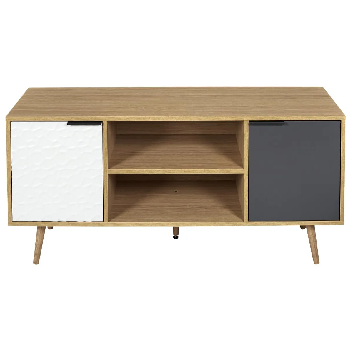 Meuble TV Swen 2 portes et 2 niches L. 39 x H. 56,3 cm - Multicolore
