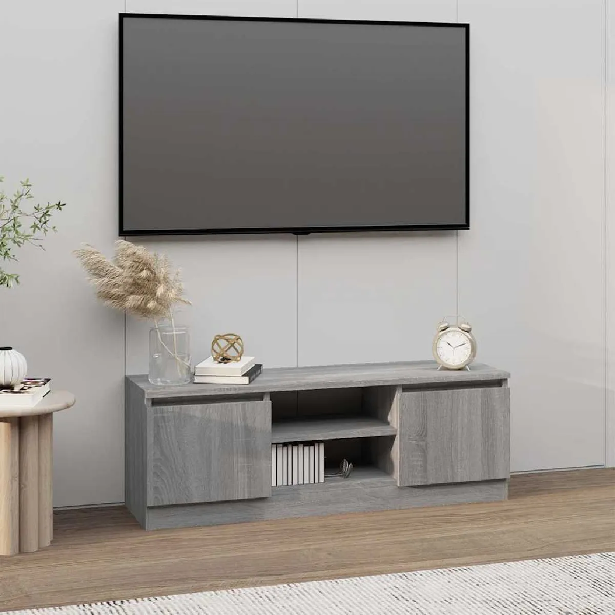 Vidaxl Gris Meuble Tv Avec Porte Sonoma 102X30x36 Cm - Image 2