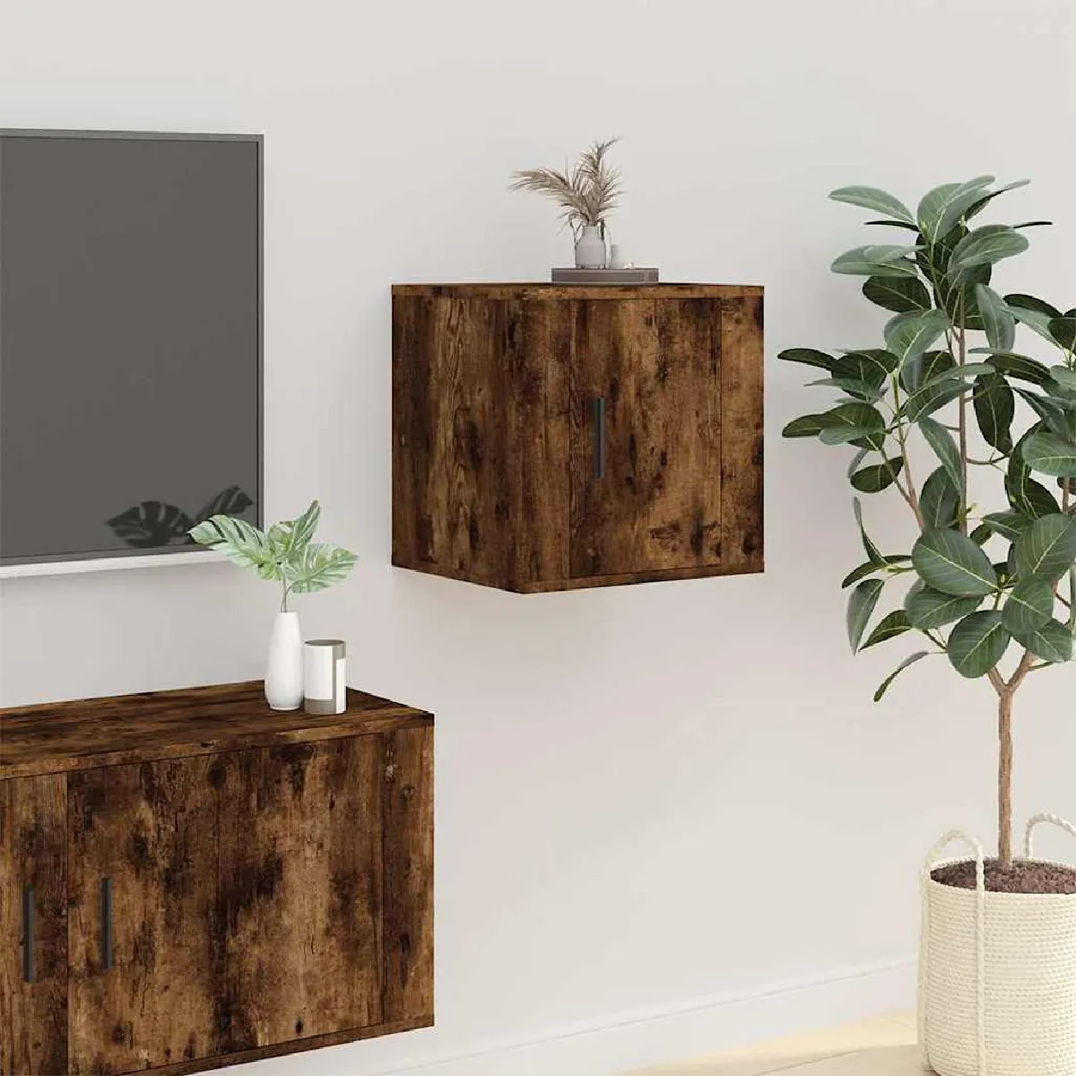 Vidaxl Meuble TV mural LED - vue 3