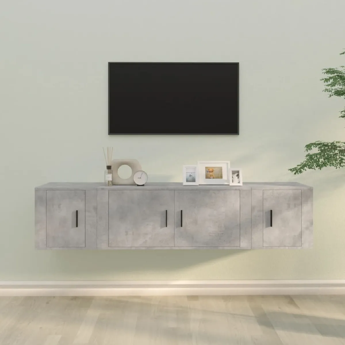Vidaxl Gris Ensemble Meubles Tv 3 Pcs Béton