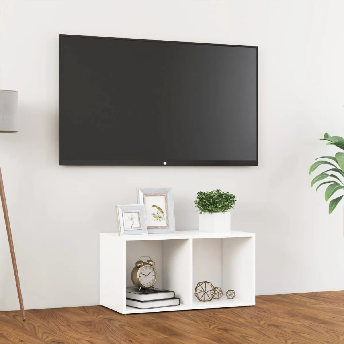 Non Communiqué Blanc Vidaxl Meuble Tv, Armoire De Télévision, Meuble Télé De Salon, Armoire De Rangement Salle De Séjour Intérieur, Moderne, Bois D’ingénierie - Image 3