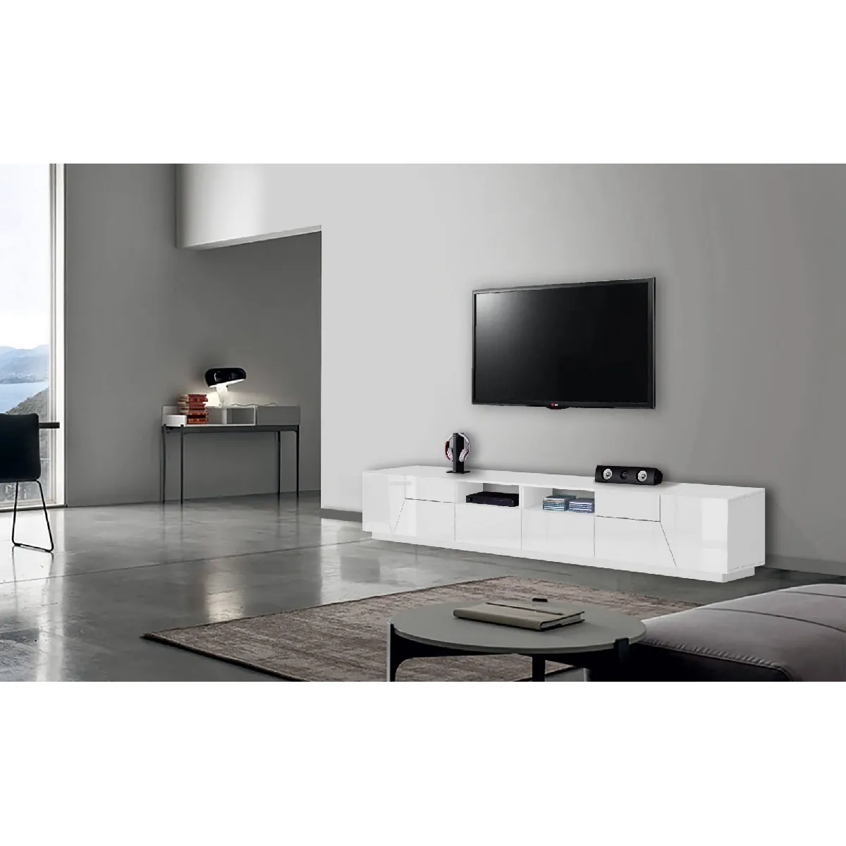 Alter Meuble TV 4 portes - Blanc brillant Alter Meuble TV 4 portes - Blanc brillant