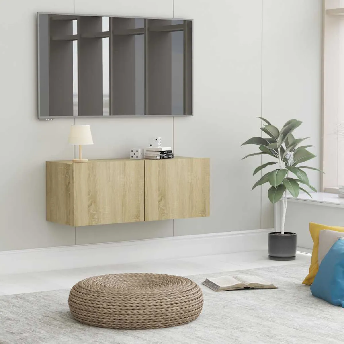 Vidaxl Chêne Sonoma Meuble Tv 80X30x30 Cm Bois D'ingénierie - Image 3