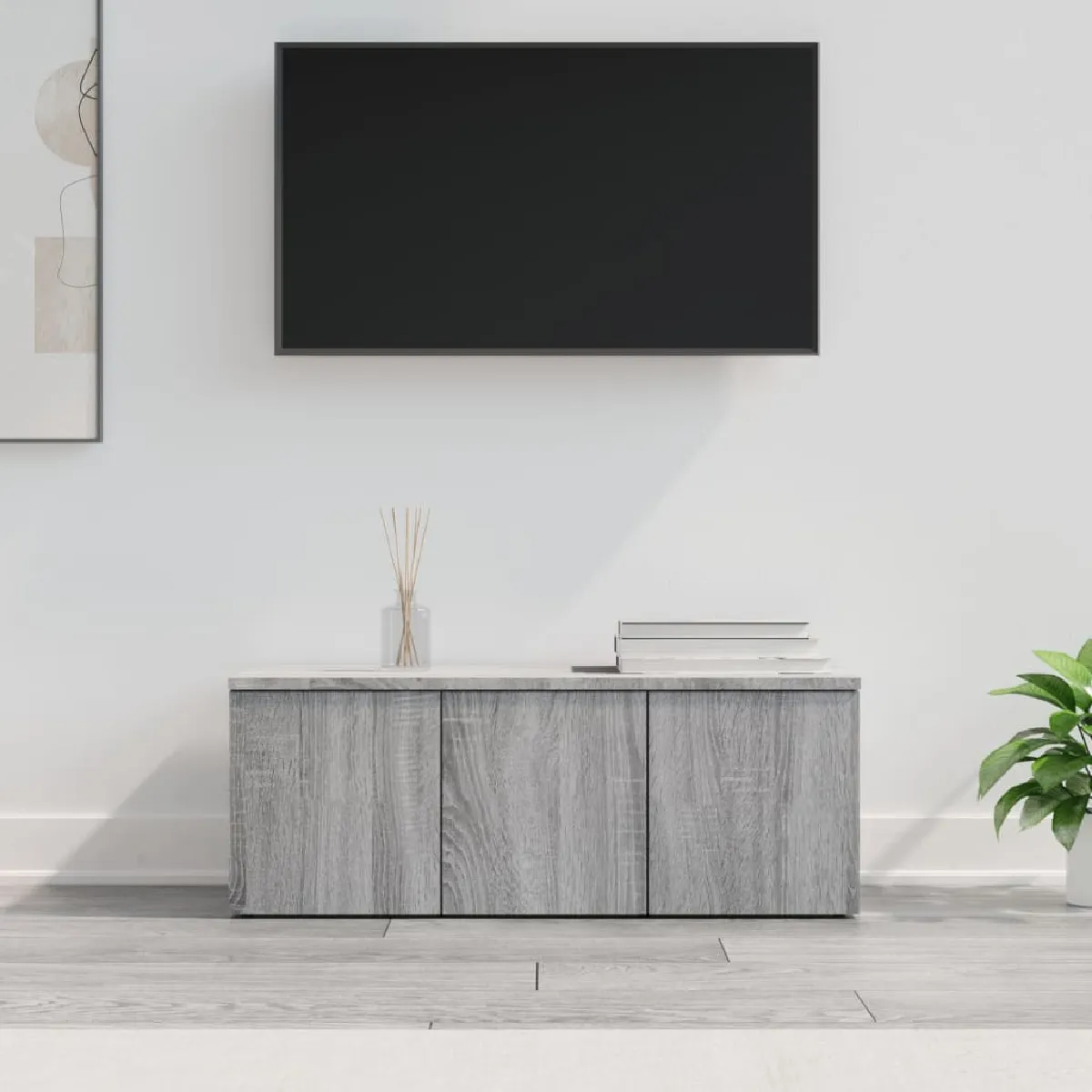 Non Communiqué Gris Meuble Tv Sonoma 80X34x30 Cm Bois D Ingénierie - Image 3