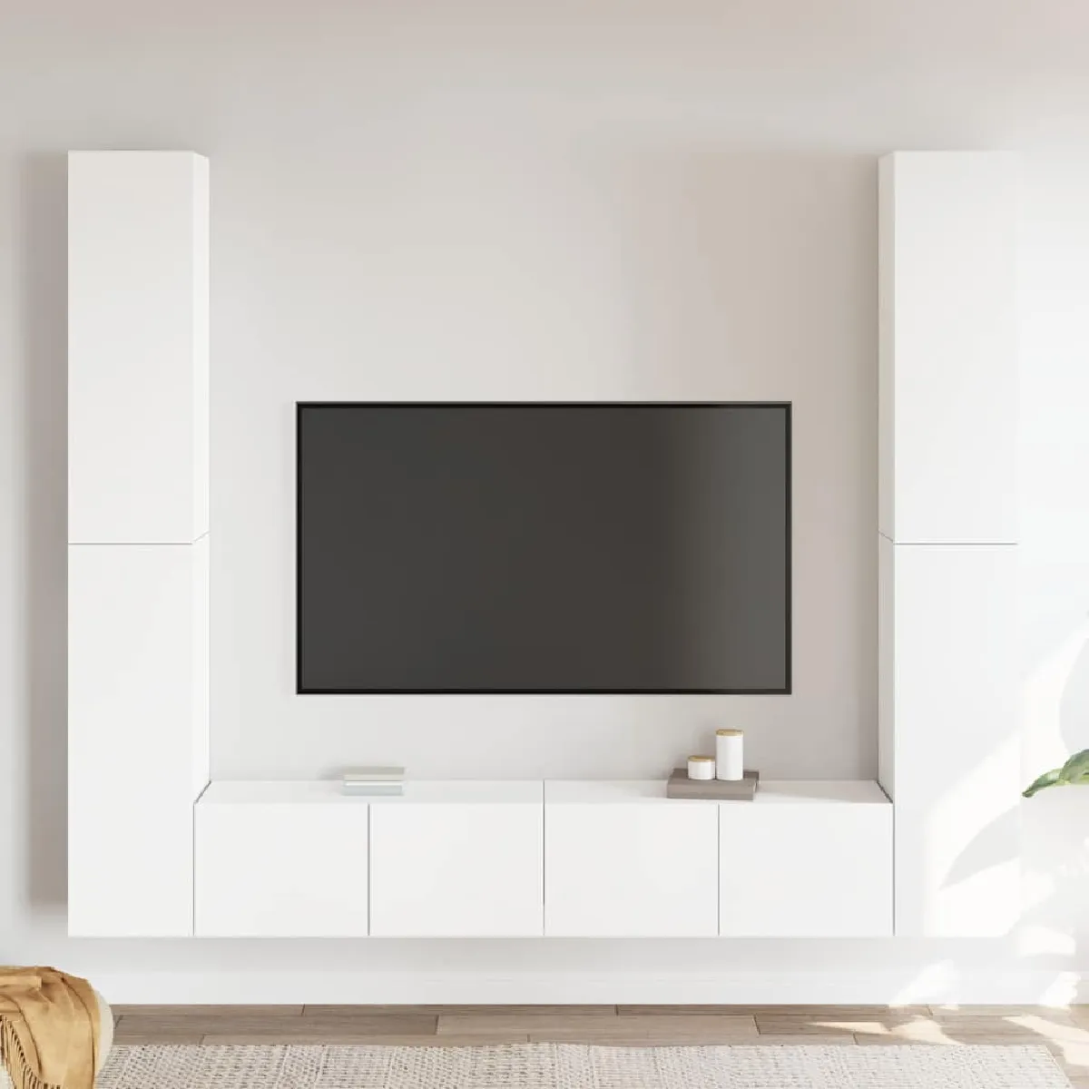 Vidaxl Blanc Ensemble Meubles Tv 6 Pcs