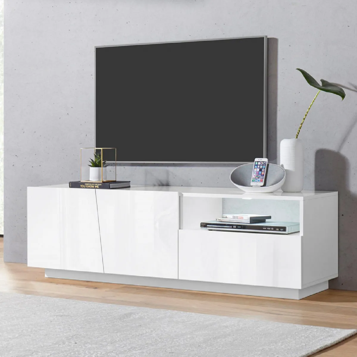 AHD Meuble TV Vega Stay - Blanc AHD Meuble TV Vega Stay - Blanc