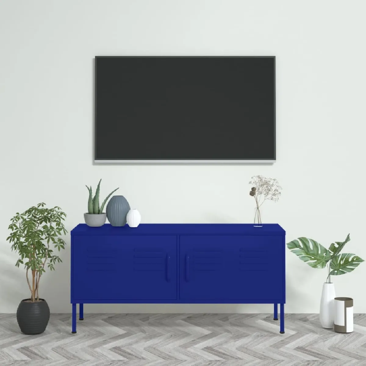 vidaXL Meuble TV - Bleu marine acier