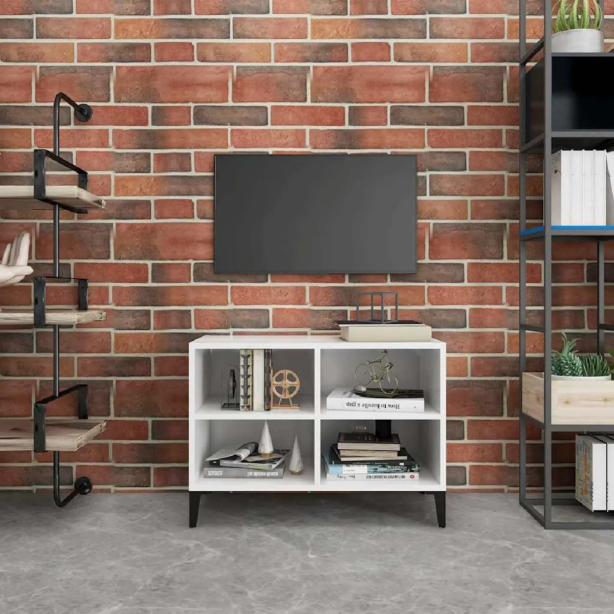 VIDAXL - Meuble TV - Blanc - 69,5x30x50 cm - Image 2