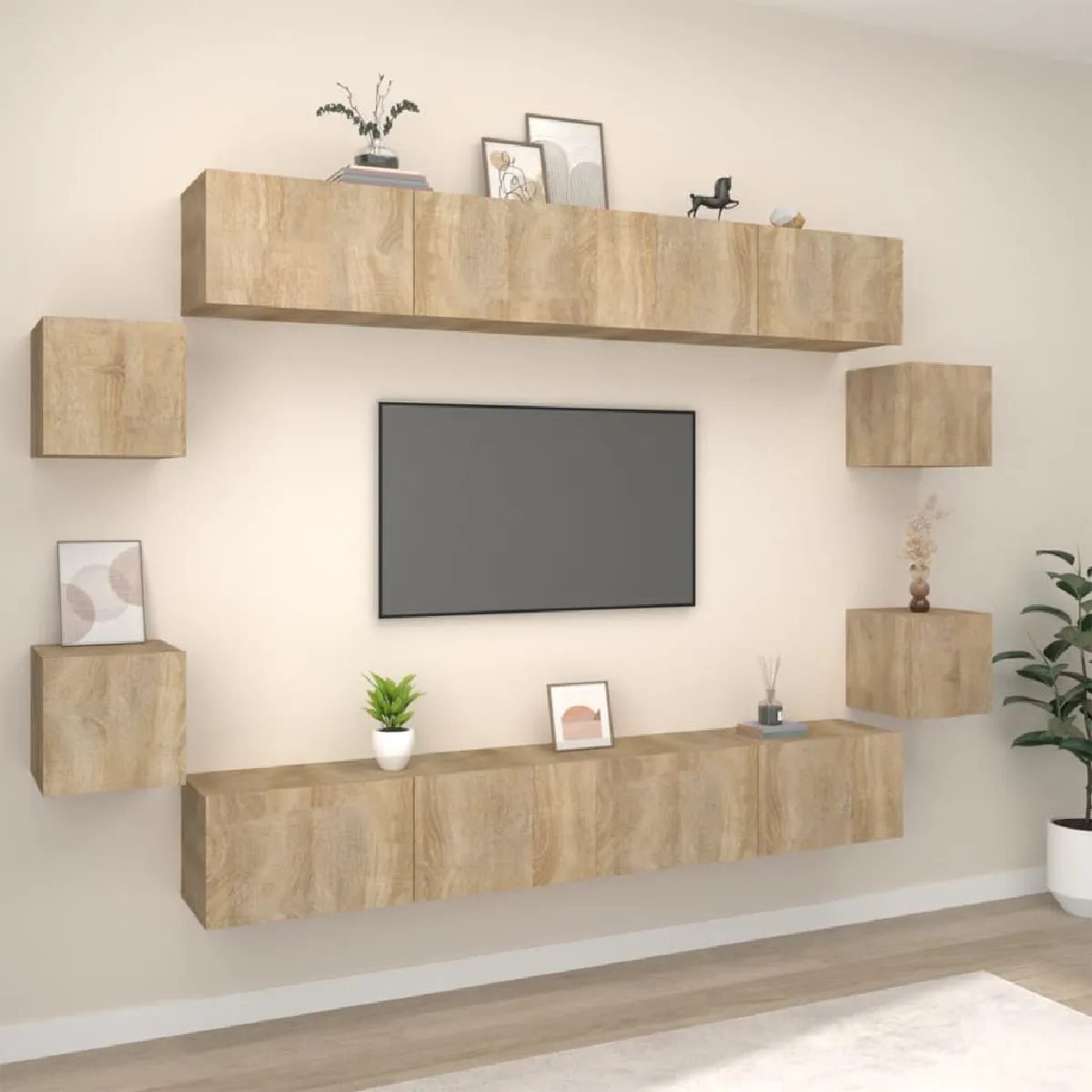 Vidaxl Ensemble De Meubles Tv 8 Pcs Chêne Sonoma Bois D'ingénierie - Image 3