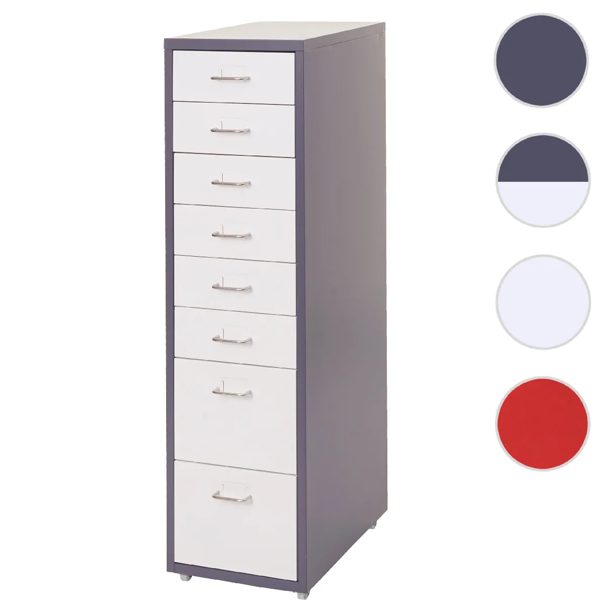 Mendler Caisson de bureau 8 tiroirs - Gris foncé Mendler Caisson de bureau 8 tiroirs - Gris foncé