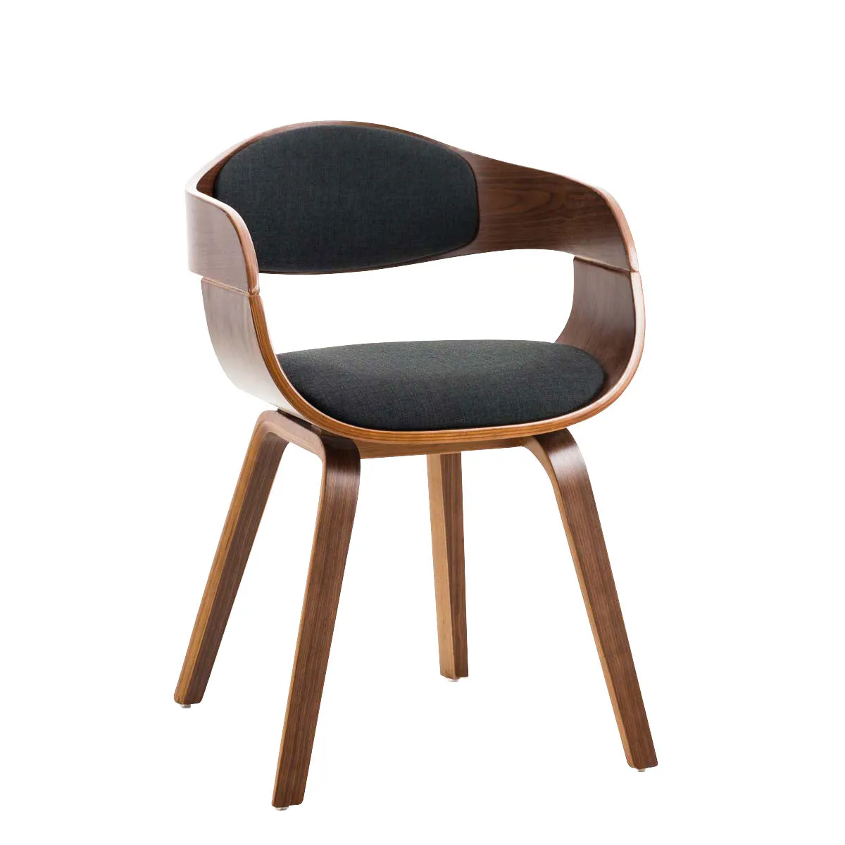 Chaise de bureau sans roulettes BUR10550 - Noyer Noir