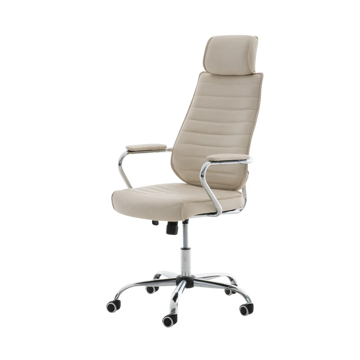 Decoshop26 Fauteuil de bureau à roulettes - Crème