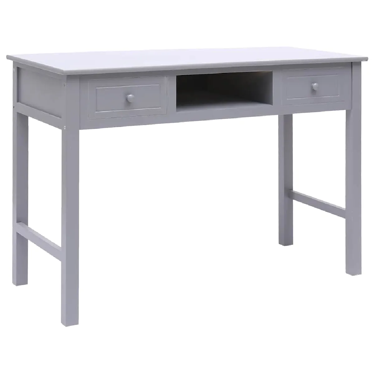 VIDAXL - Bureau - Bois de Paulownia et Peuplier - Gris - 110 x 45 x 76 cm - Image 2