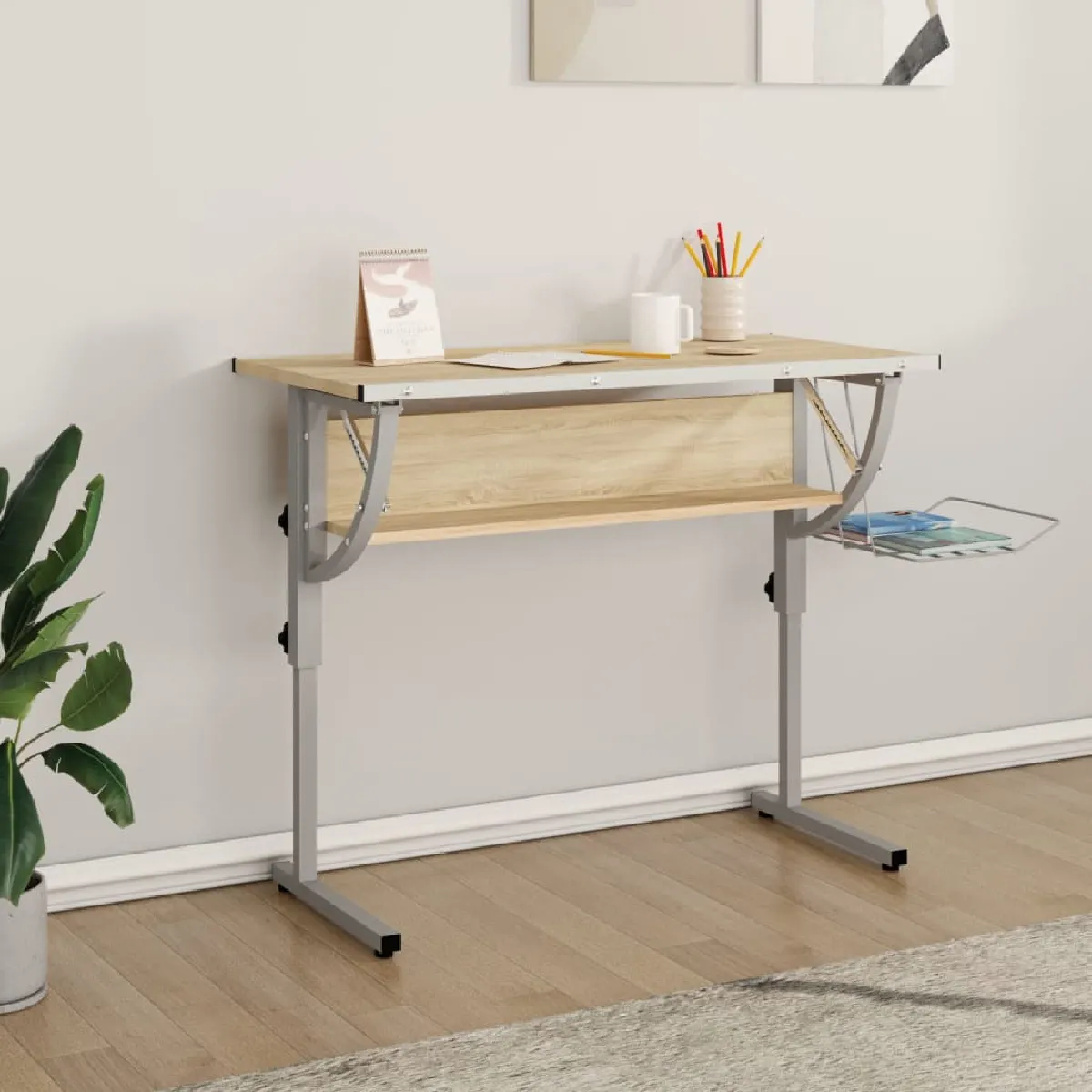 Vidaxl Bureau chêne sonoma - vue 3