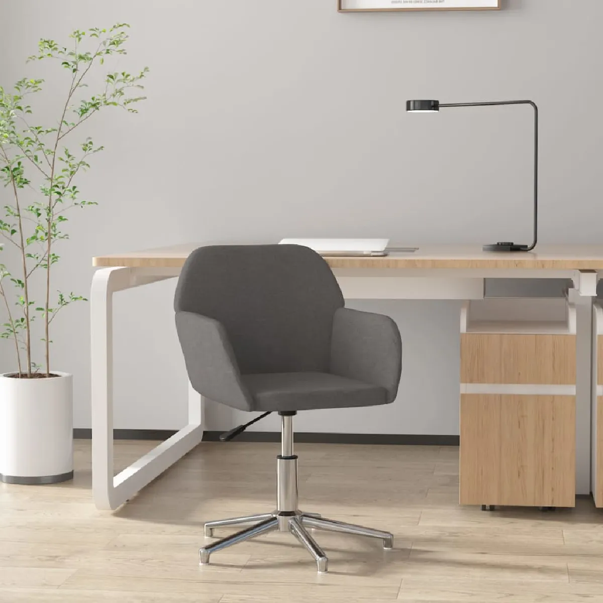 Non Communiqué Gris Chaise Pivotante De Bureau Clair Tissu - Image 3