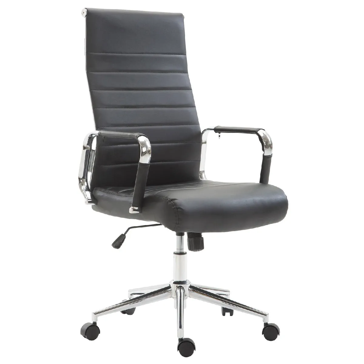 Decoshop26 Fauteuil de bureau pivotant - Noir