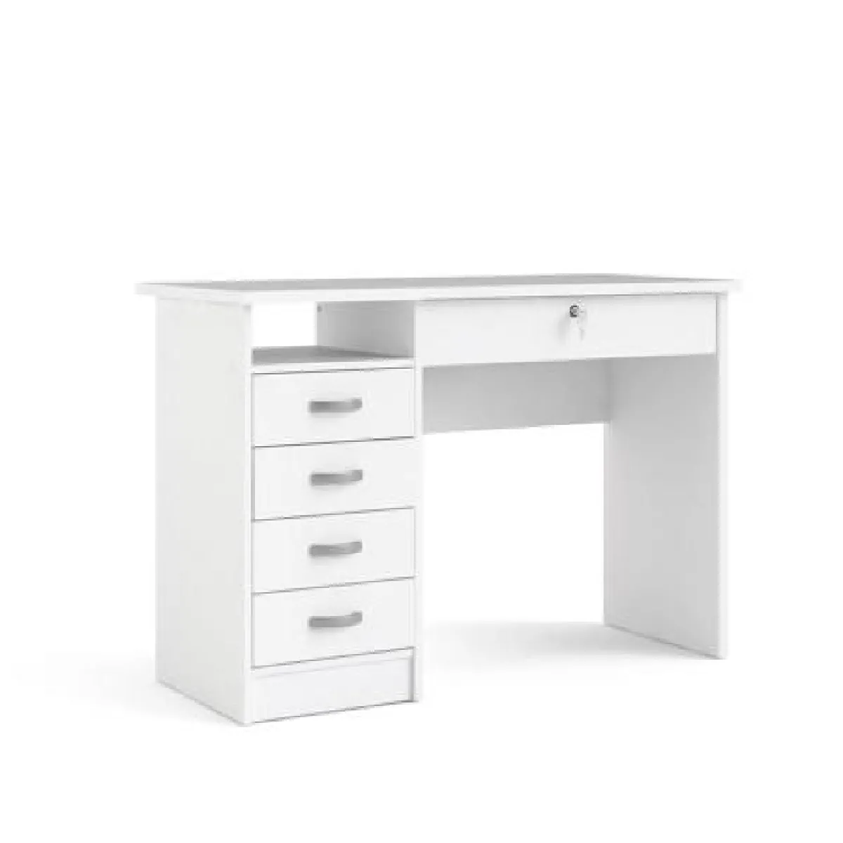 Alter Bureau avec caisson 5 tiroirs - Blanc Alter Bureau avec caisson 5 tiroirs - Blanc