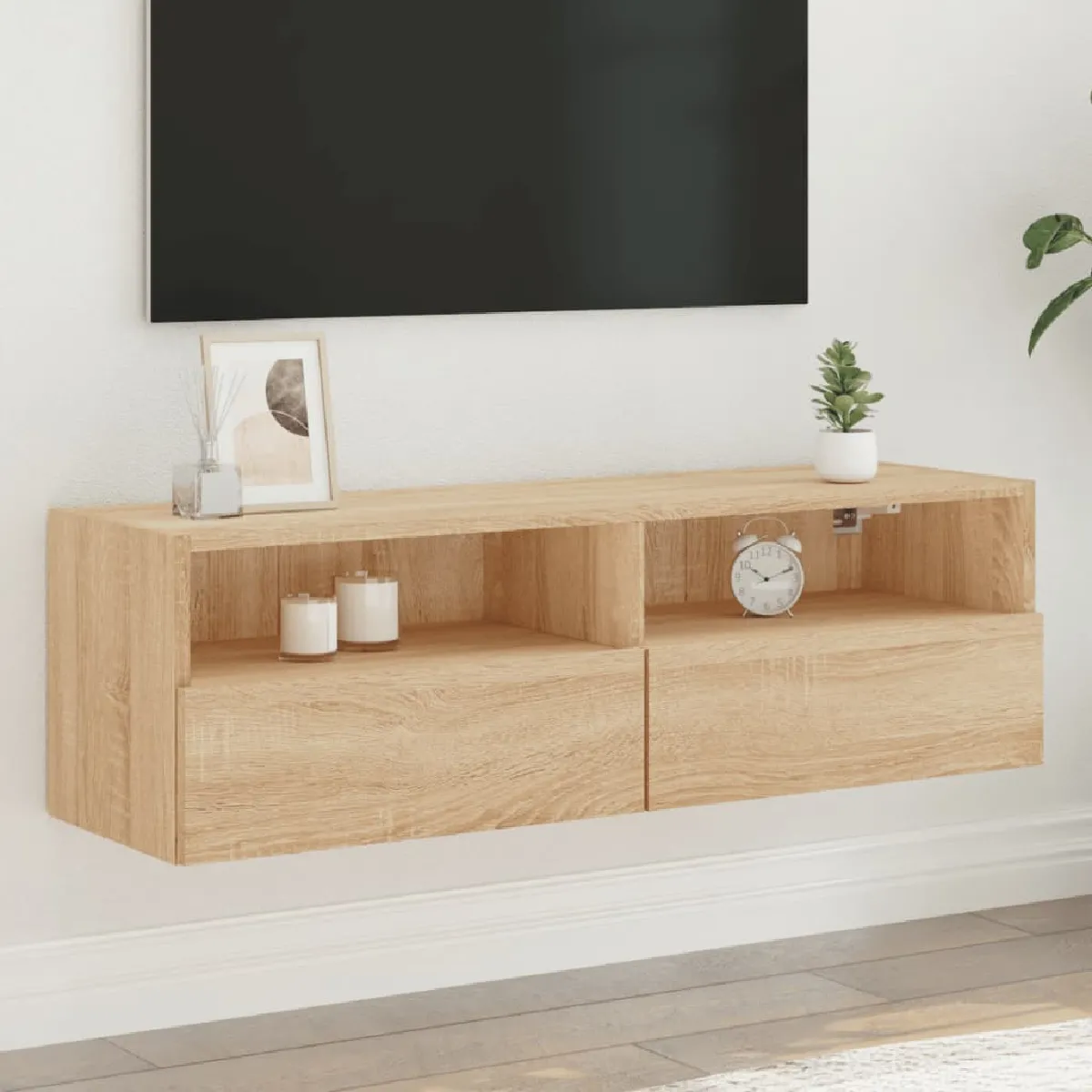 Vidaxl Meuble TV Mural 100x30x30 Chêne sonoma