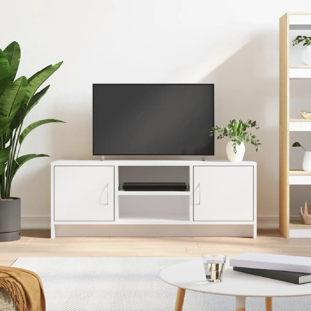 Vidaxl Meuble TV blanc 102x30x37,5 cm