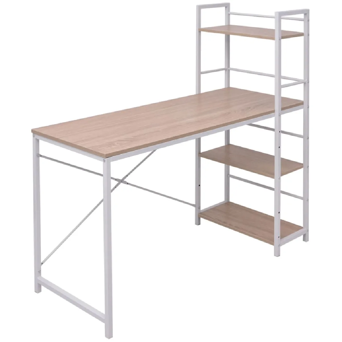 vidaXL Bureau chêne avec bibliothèque