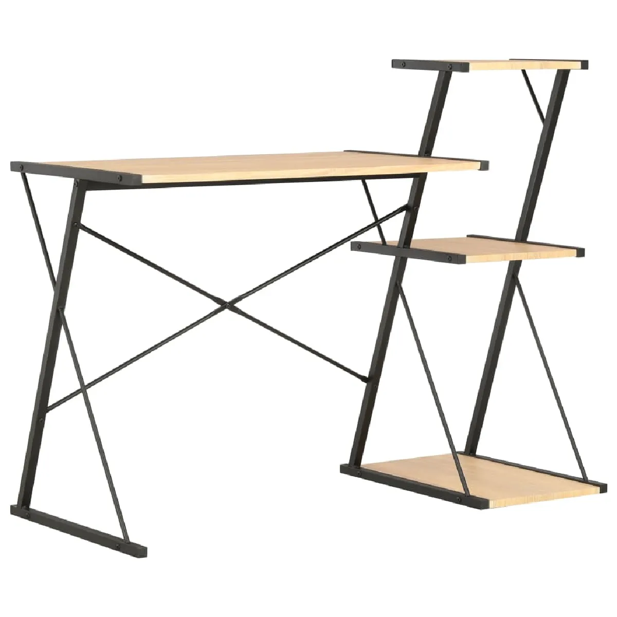 vidaXL Bureau avec étagère Chêne - vue 3
