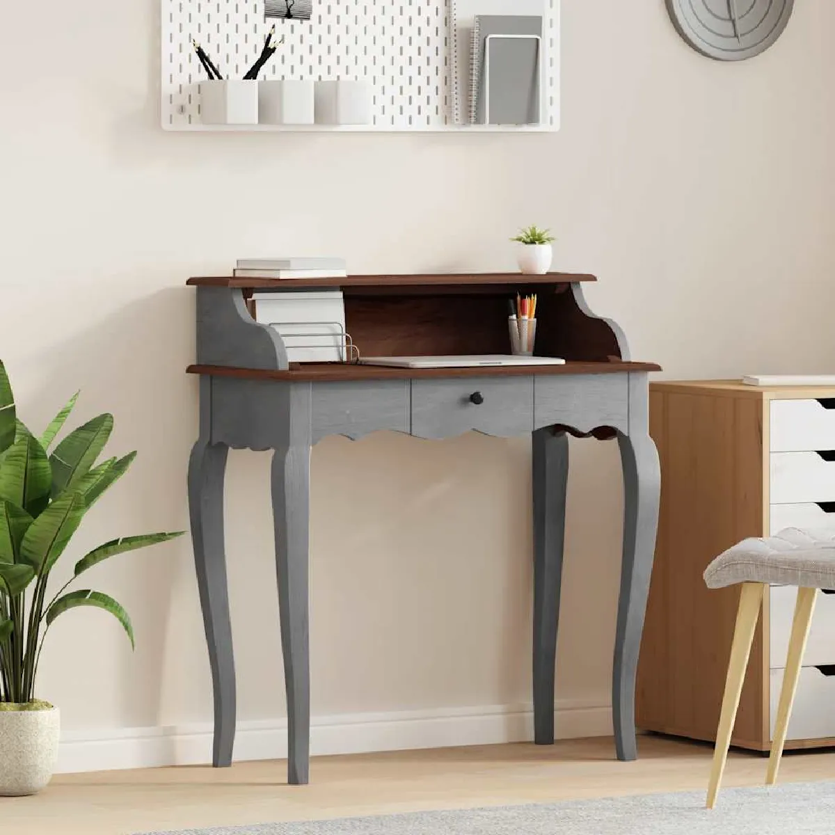VidaXL Bureau Acajou Massif