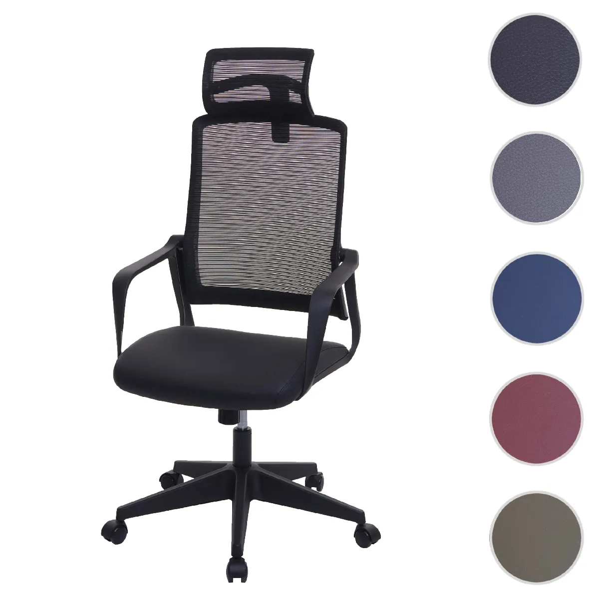 Mendler Noir Fauteuil De Bureau En Similicuir