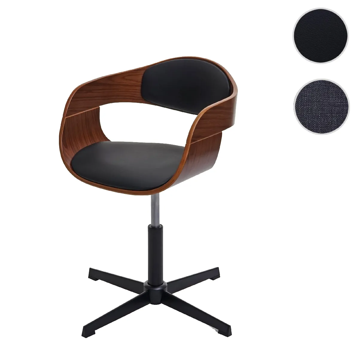 Mendler Chaise de bureau - Noyer noir