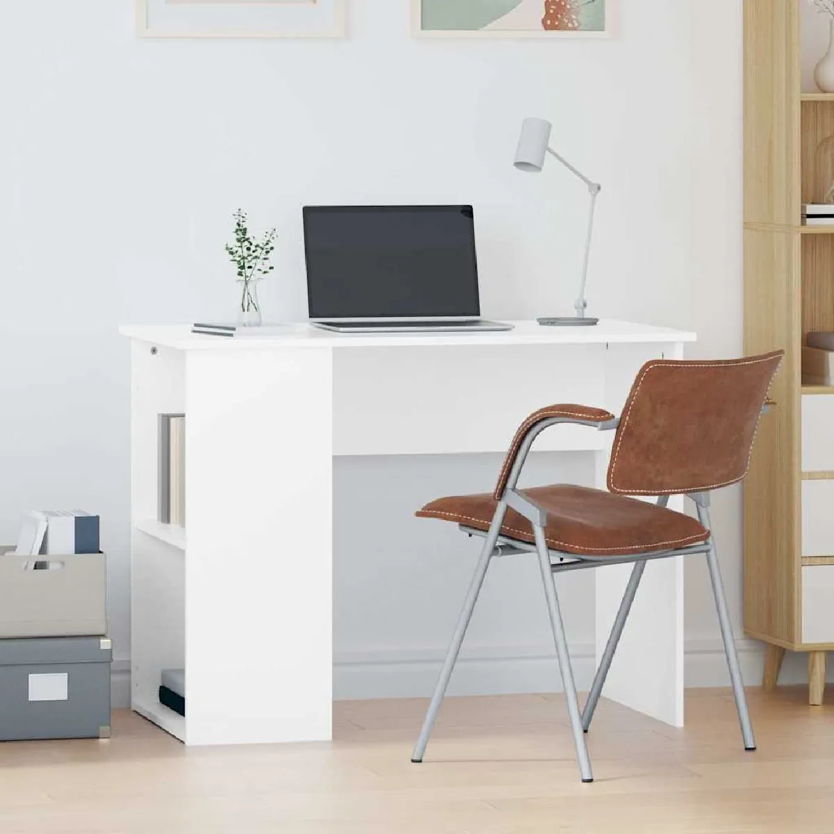 Vidaxl Bureau Gris béton - vue 8