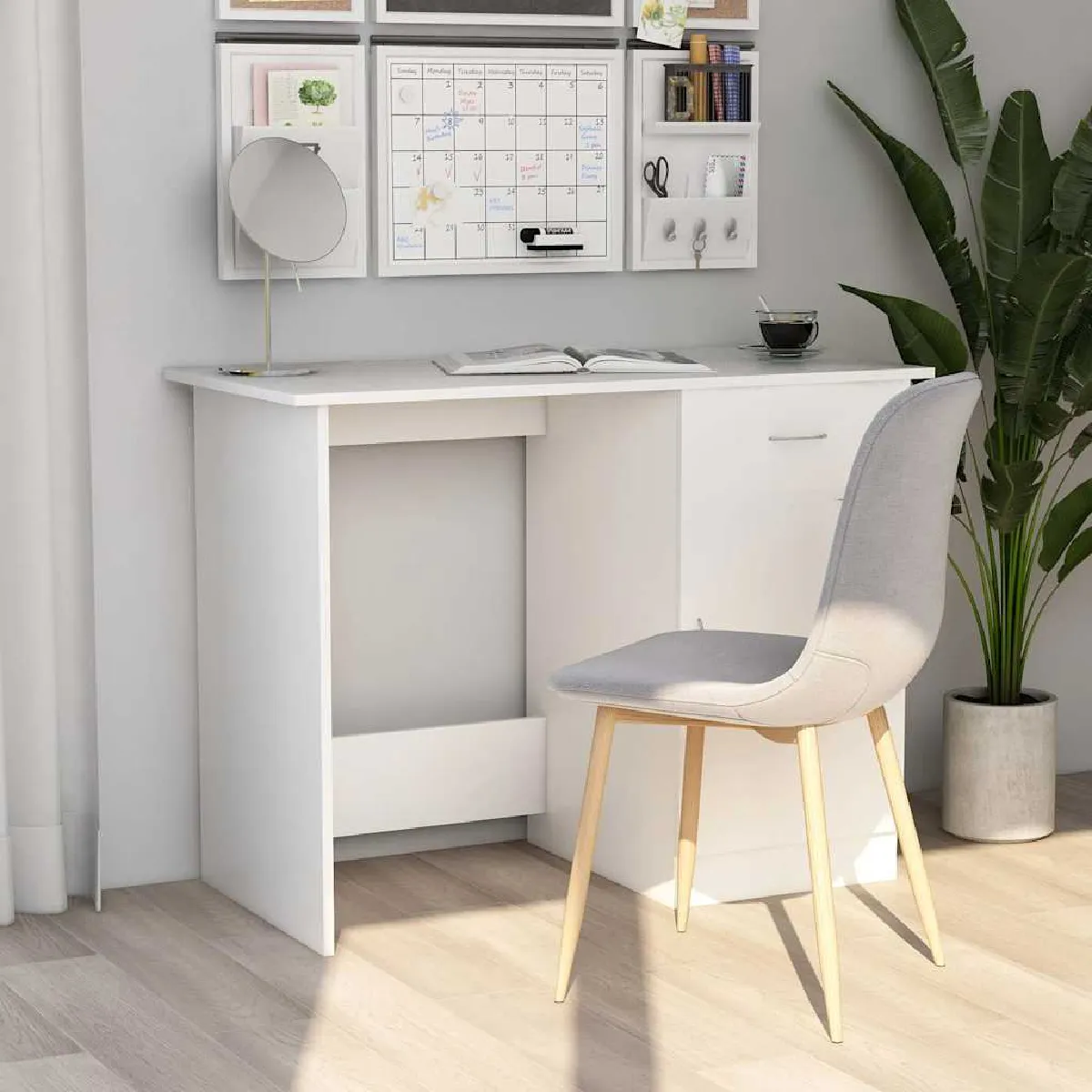 Non Communiqué Blanc Bureau 100X50x76 Cm Bois D Ingénierie - Image 3