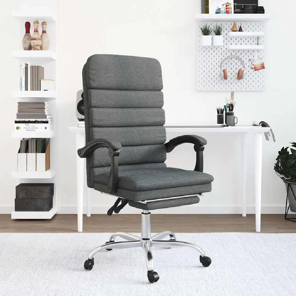 VIDAXL - Fauteuil de massage inclinable de bureau - Gris - Image 2