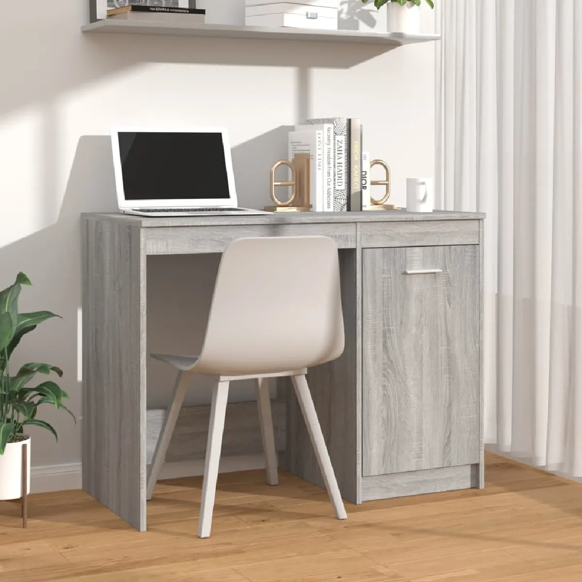 Non Communiqué Sonoma Gris Vidaxl Bureau 100X50x76 Cm Bois D'ingénierie - Image 3