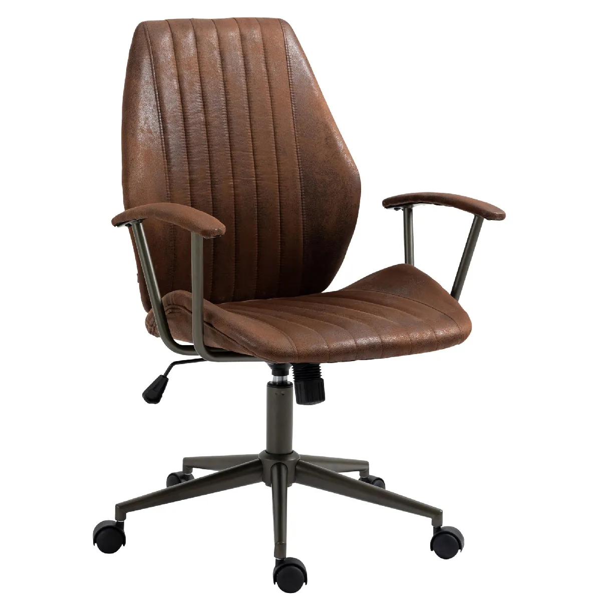 Decoshop26 Fauteuil de bureau industriel - Marron