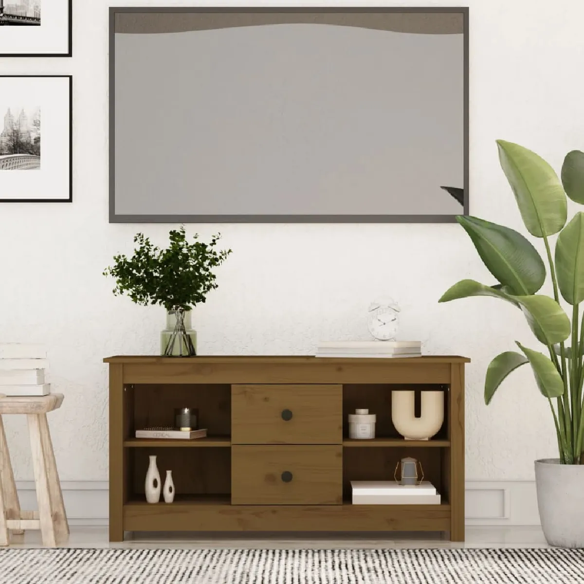 vidaXL Meuble TV miel - vue 5