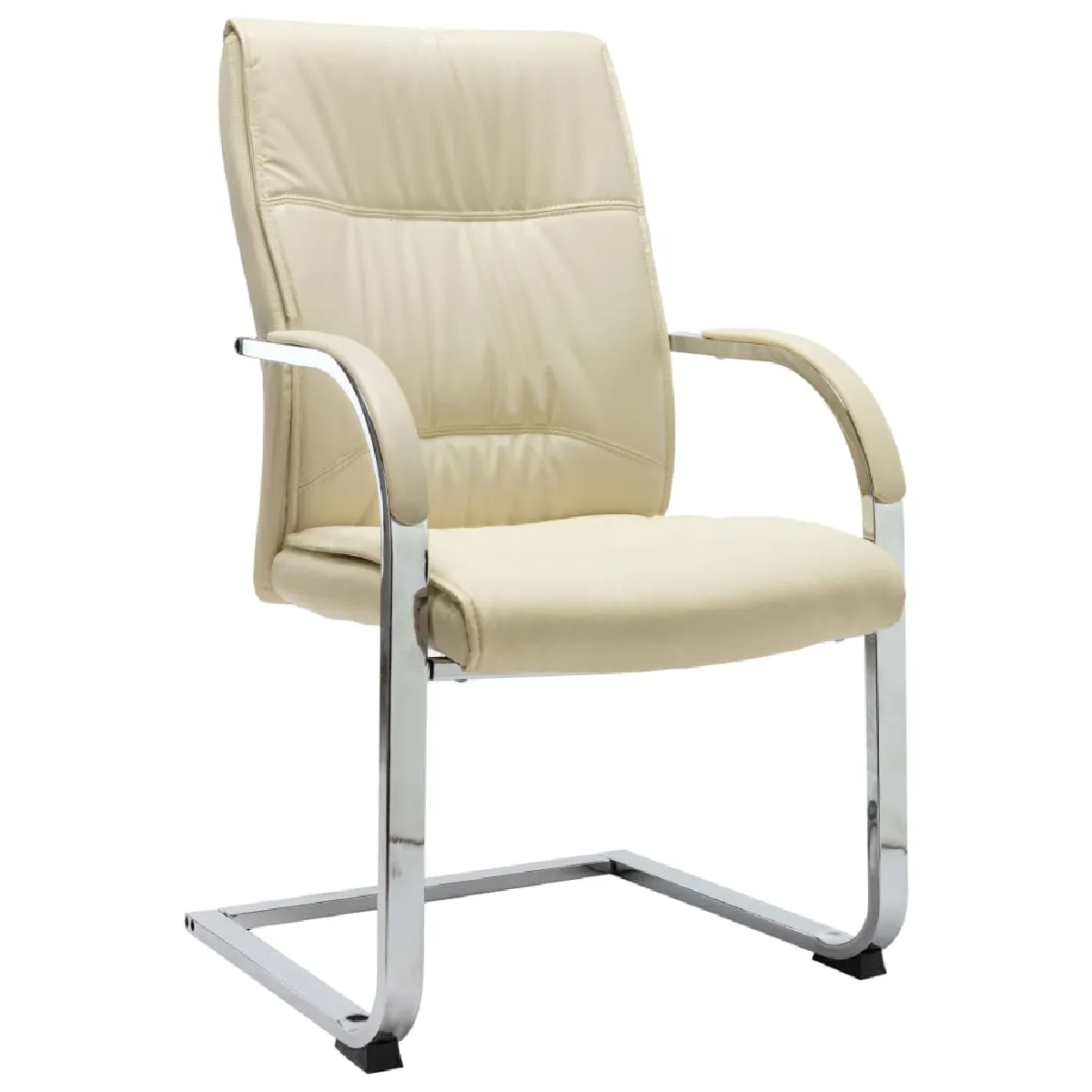 VIDAXL Chaise de bureau cantilever Crème - vue 2