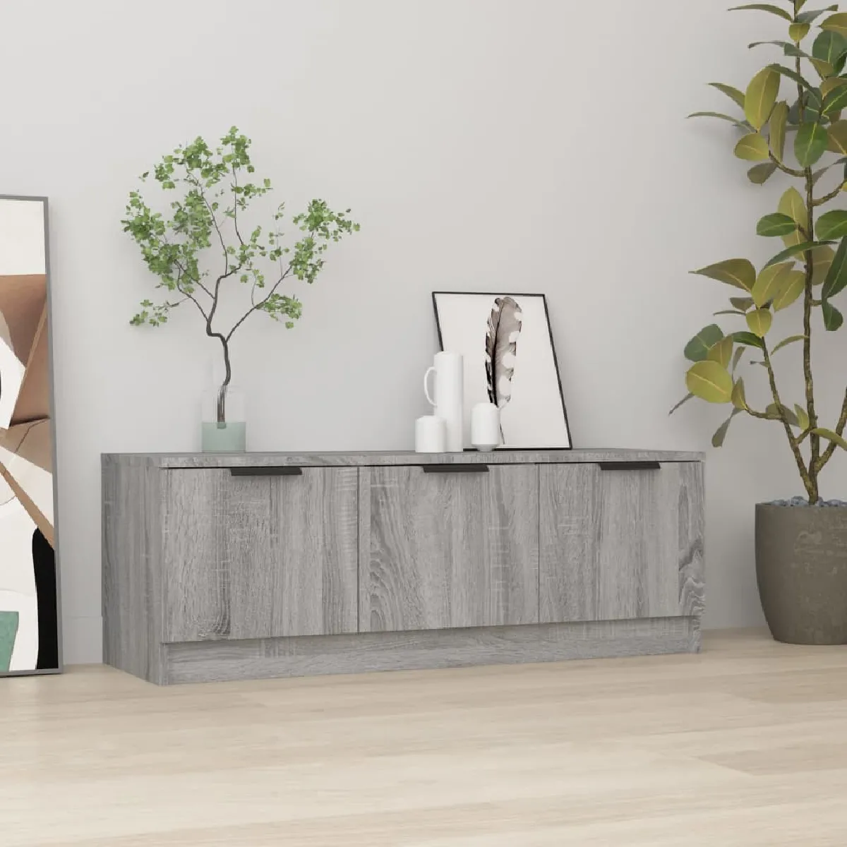 VIDAXL - Meuble TV Sonoma - Gris - 102x35x36,5 cm - Image 2