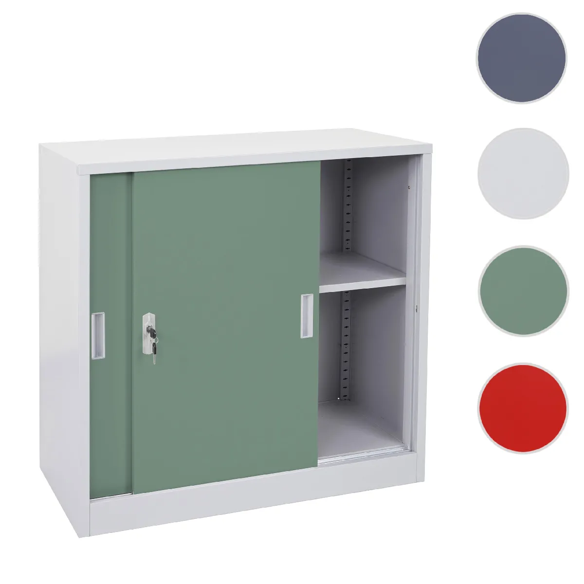 Mendler Armoire de bureau en acier - Vert Mendler Armoire de bureau en acier - Vert