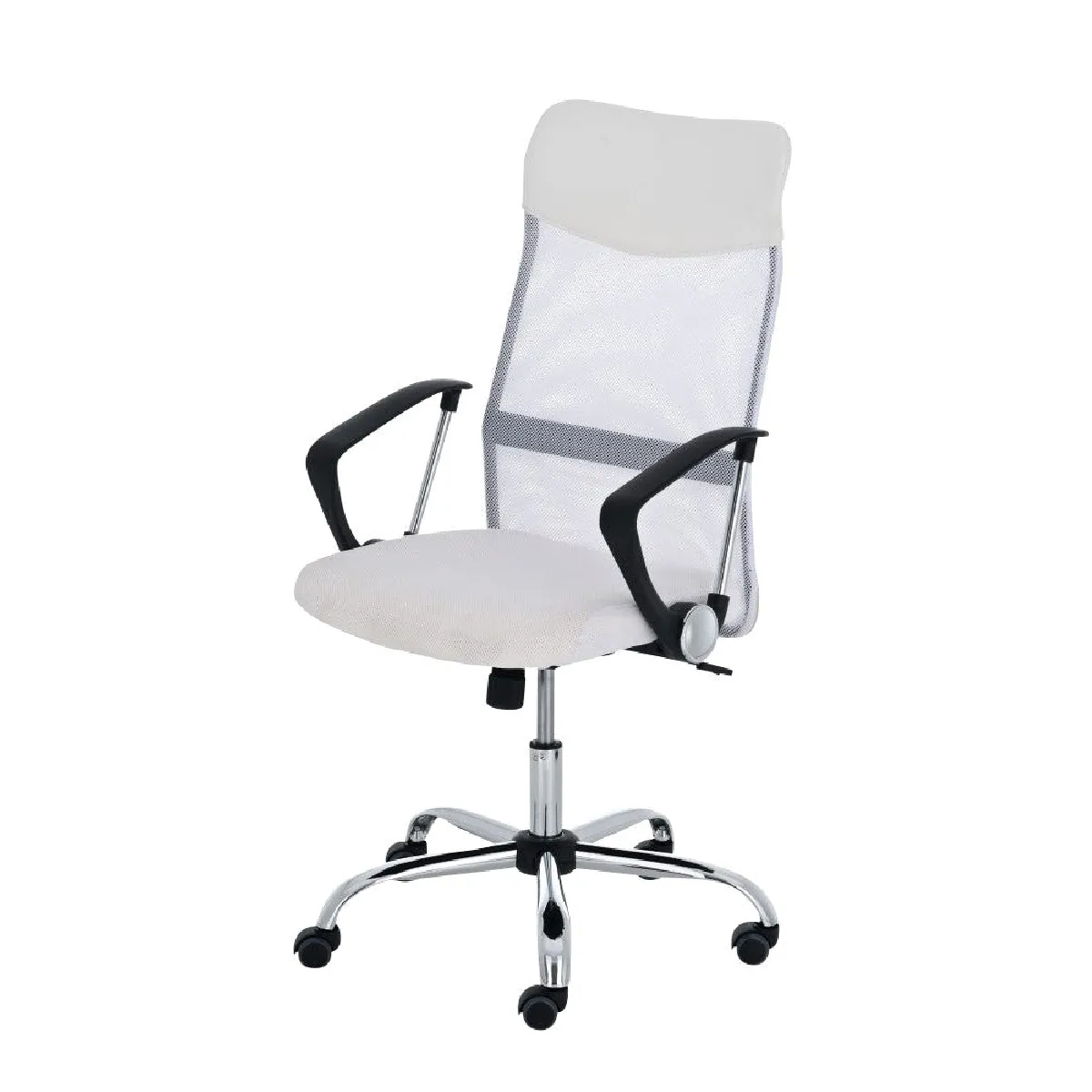 Decoshop26 Fauteuil de bureau pivotant - Blanc