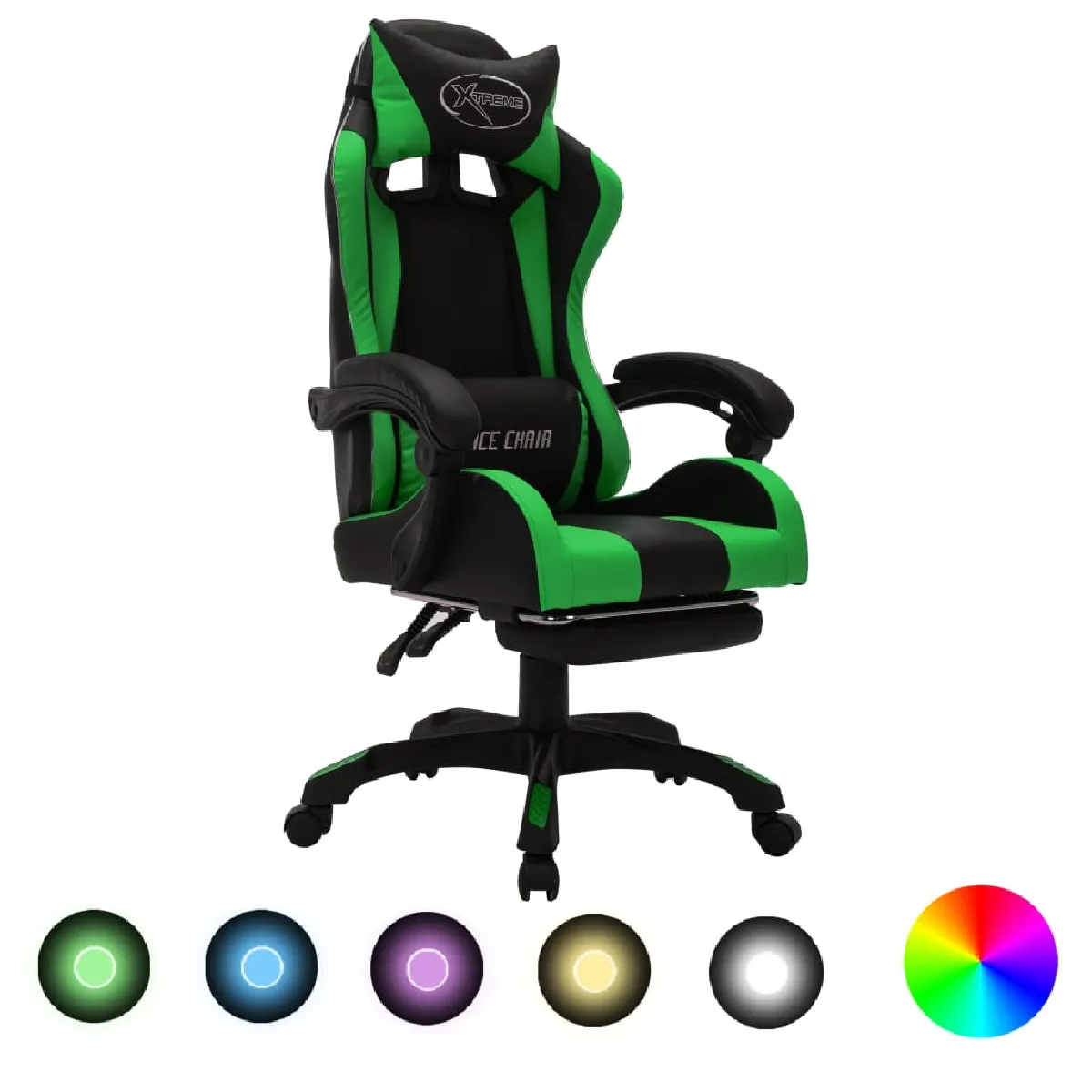 VidaXL Fauteuil gaming LED RVB