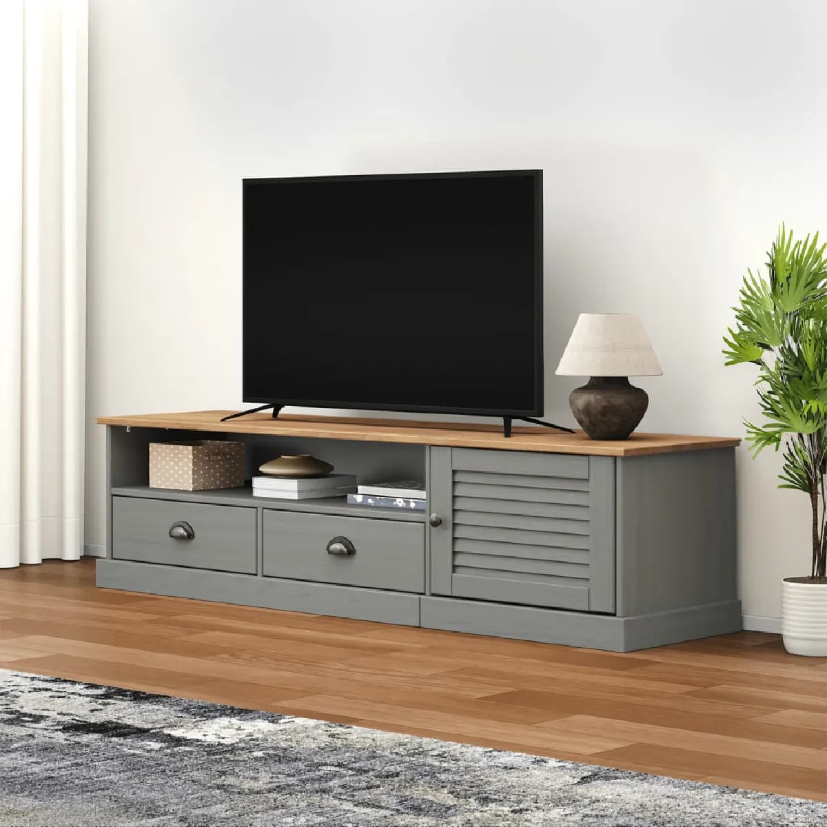 VIDAXL vidaXL Meuble TV VIGO - Gris 156x40x40 cm