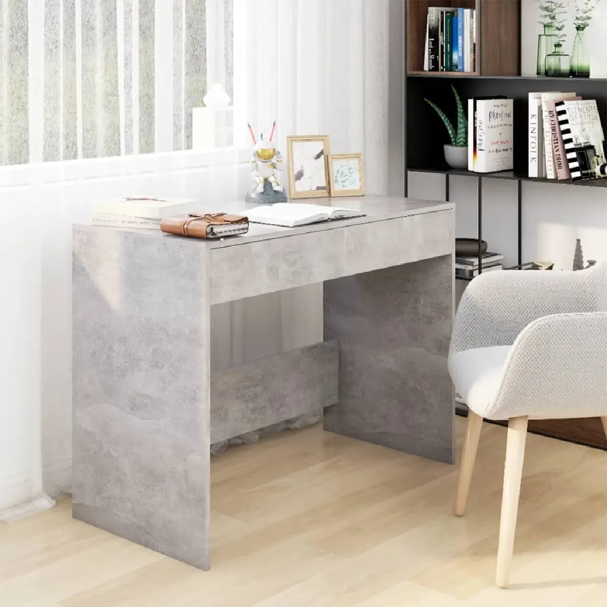 VidaXL Bureau Gris Béton 101x50x76,5 cm