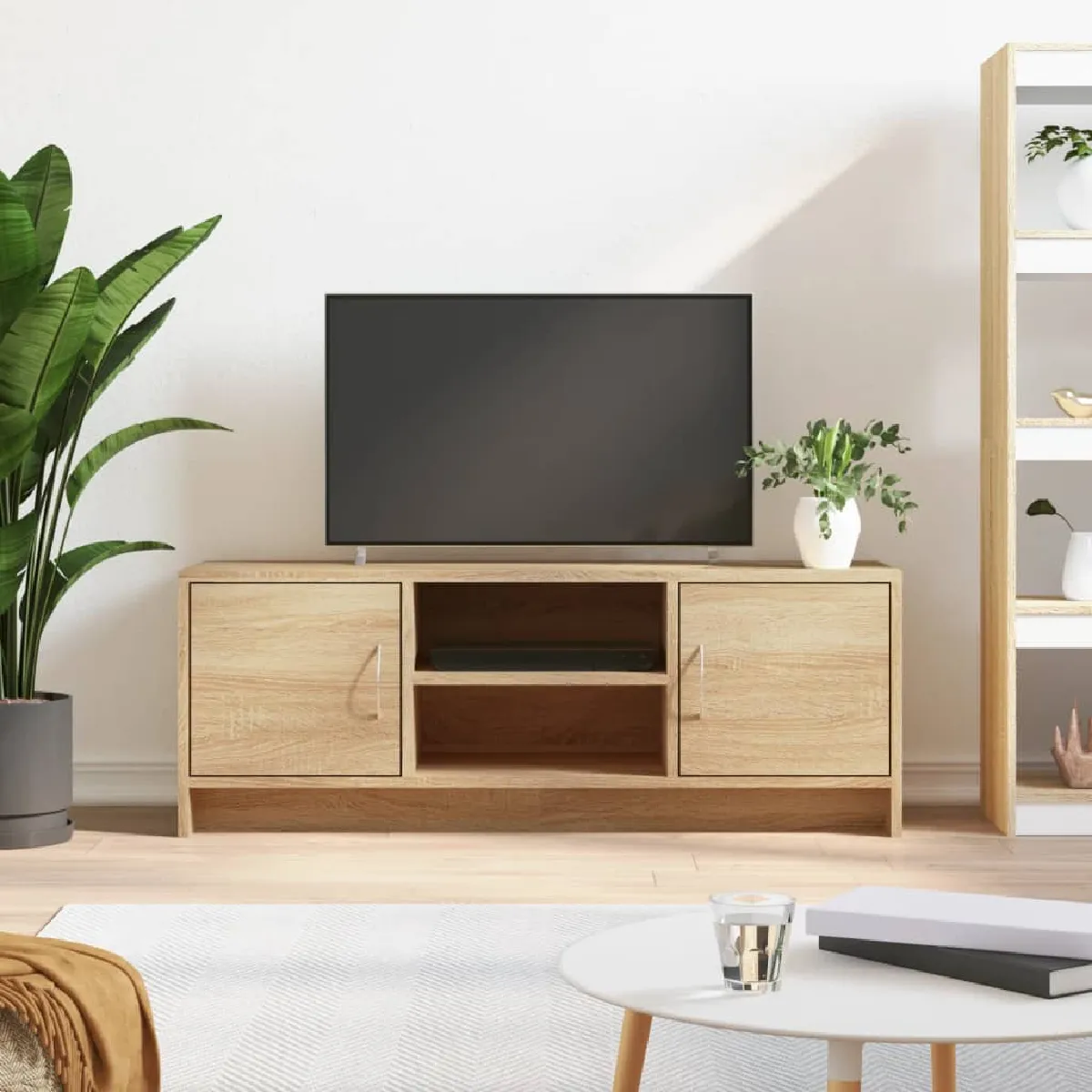 Non Communiqué Marron Vidaxl Meuble Tv Chêne Sonoma 102X30x37,5 Cm Bois D'ingénierie823256 - Image 3