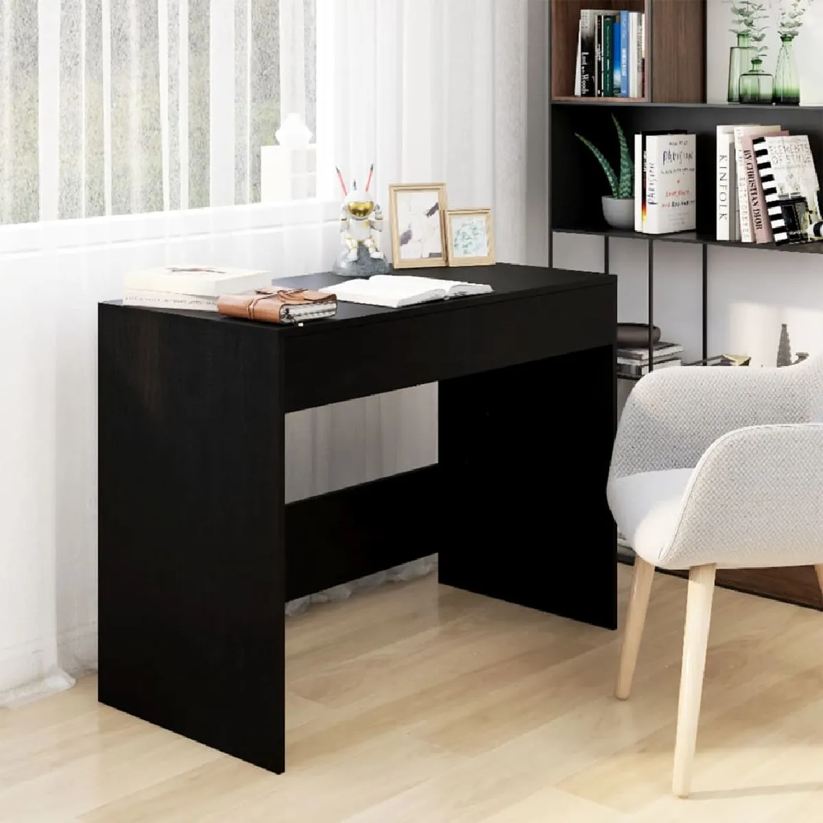 Vidaxl Noir Bureau - Bois D'ingénierie