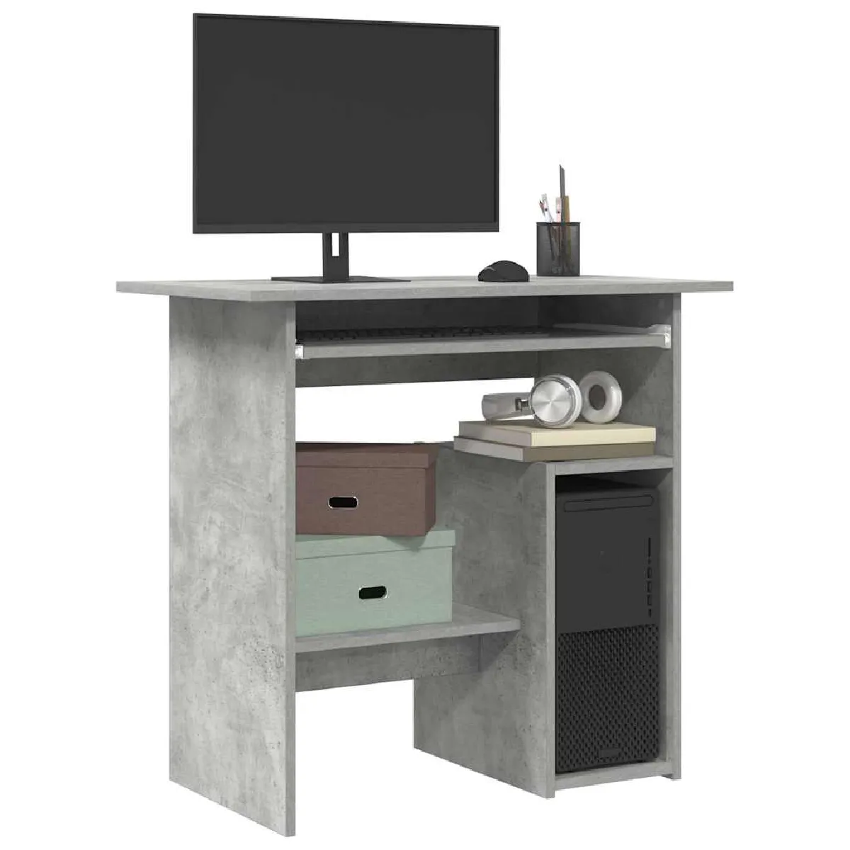 vidaXL Bureau béton 80x45x74 cm