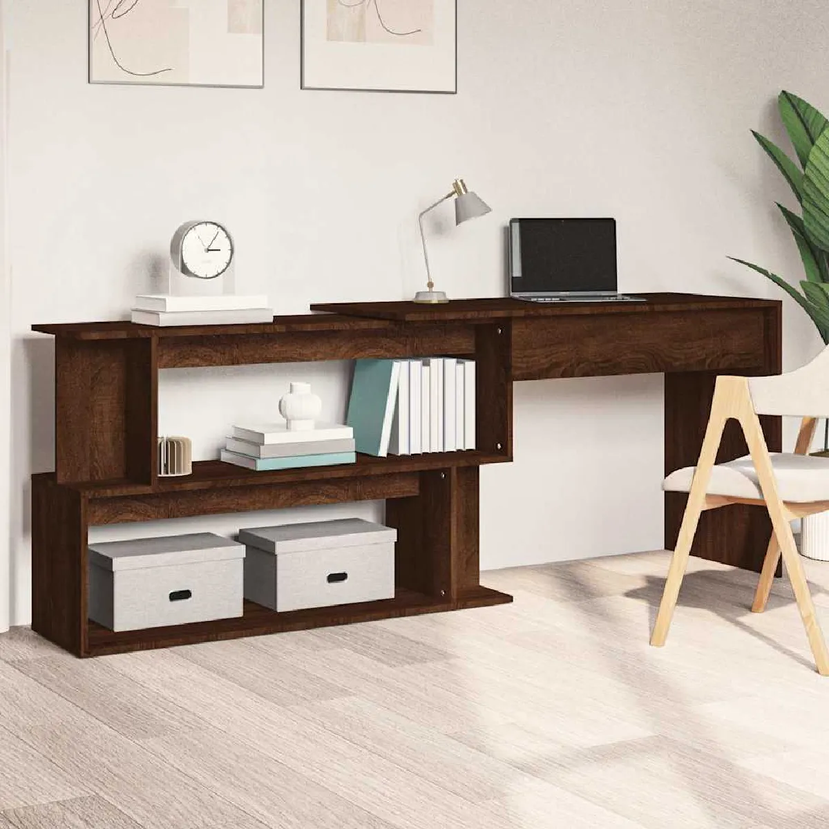 Vidaxl Marron Bureau D'angle Chêne
