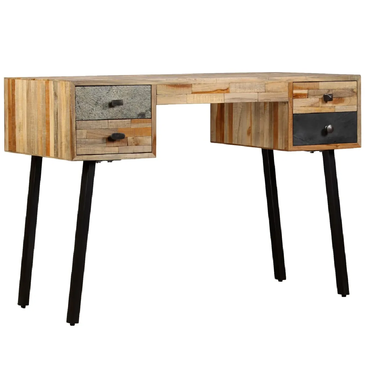 vidaXL Bureau Teck de récupération massif 110x50x76 cm