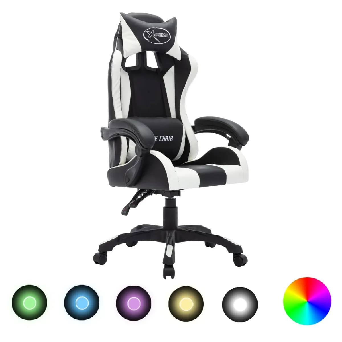 VidaXL Fauteuil gaming LED RVB