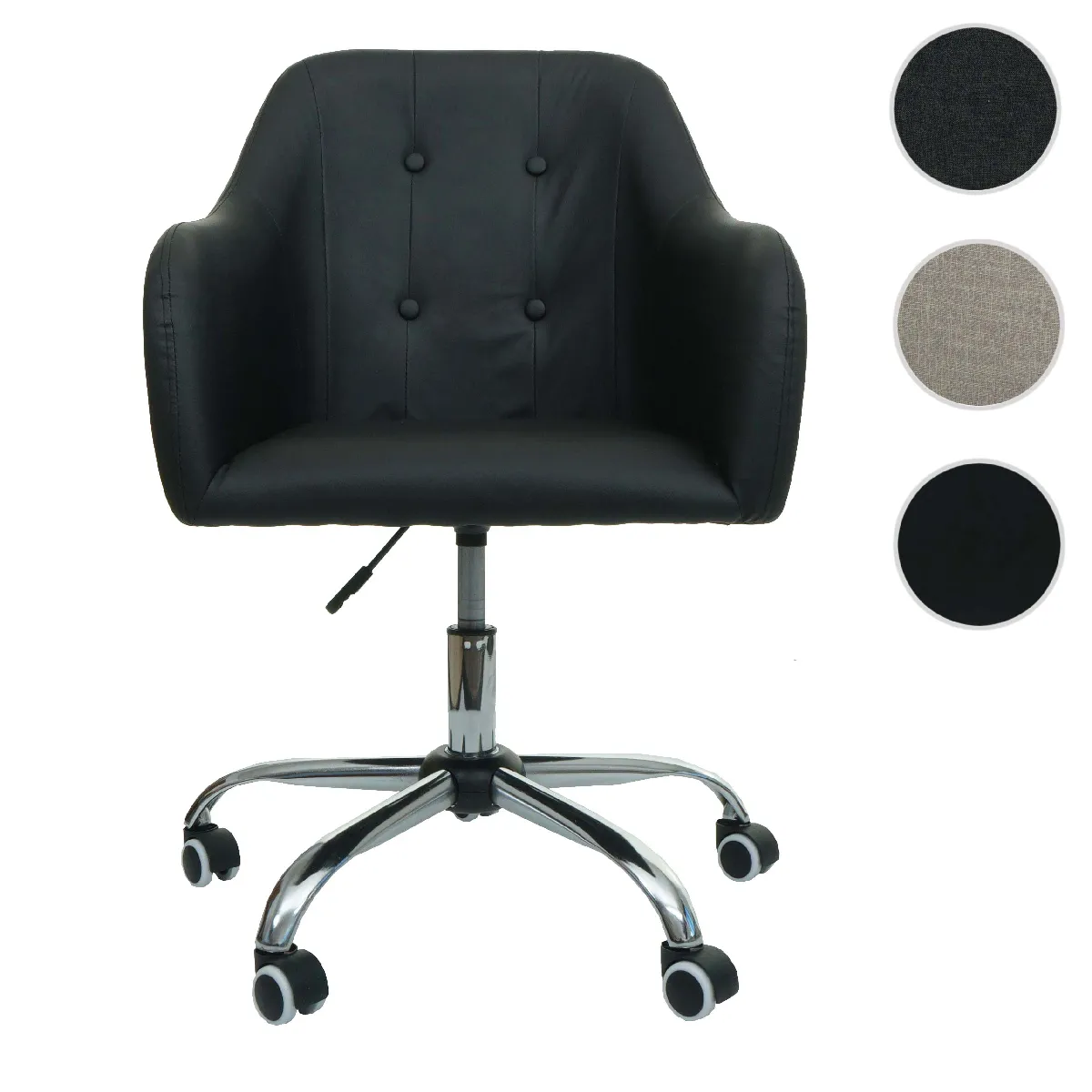 Mendler Chaise de bureau en similicuir - Noir